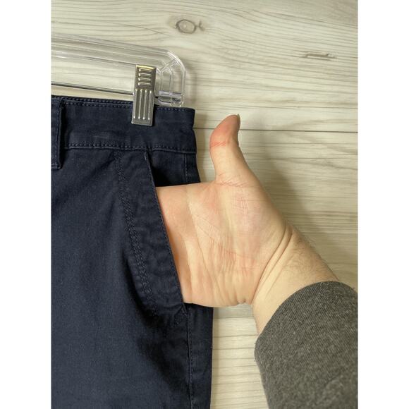 Gloria Vanderbilt Pants Womens 8P Petite Navy Violet Capri Stretch Button Hem - Picture 3 of 14